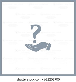 question mark icon holding by realistic hand