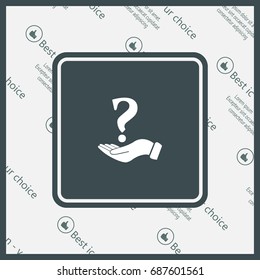 question mark icon holding by realistic hand