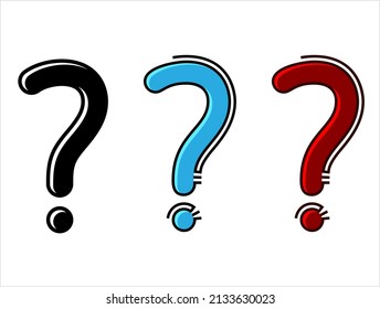 Question Mark Icon, Inquiry Query Interrogation Icon Vector Art Illustration
