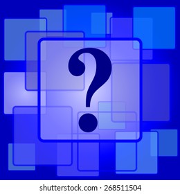 Question mark icon. Internet button on abstract background. 
