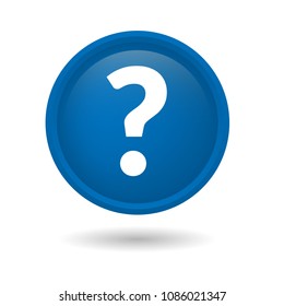 question mark icon  isolated on elegant blue round button abstract illustration