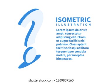 Question mark icon. Isometric template for web design in flat 3D style. Vector illustration.