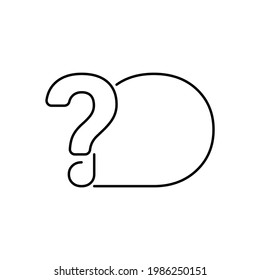 Icono de signo de interrogación con marco de línea para texto. Ayuda, pregunta, soporte, signo Faq. Símbolo de vector