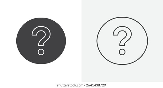 Question mark icon Line graphics illustration