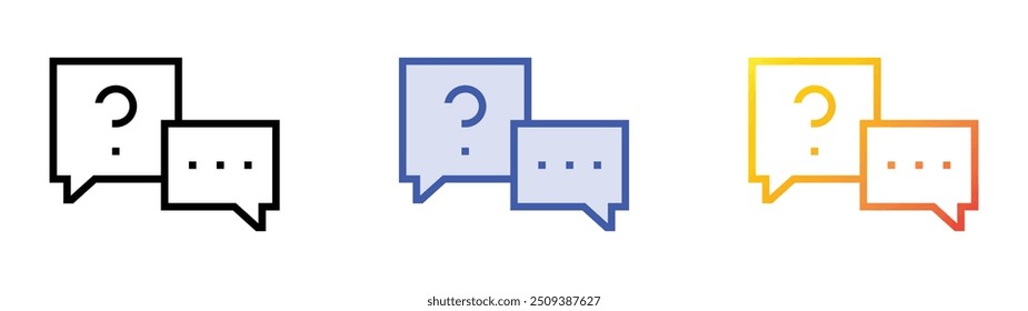 question mark icon. Linear, Blue Fill and Gradient Style Design Isolated On White Background