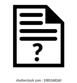Question mark icon and list symbol. Vector illustration
