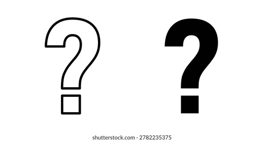 Question mark icon logo. Outline style icons with flat versions