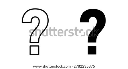 Question mark icon logo. Outline style icons with flat versions