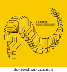 Question mark icon. Modern help symbol. FAQ sign on yellow background. Contemporary vector illustration.