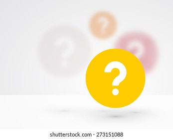 question mark icon on a background blur