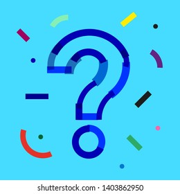 Question mark icon on colorful modern background