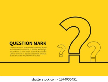 Question mark icon on yellow background. FAQ sign. Vector illustration