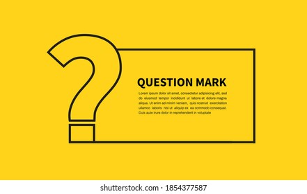 Question mark icon on yellow background. FAQ sign. Vector illustration