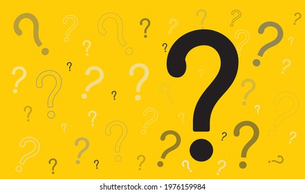 Question mark icon on yellow background. FAQ sign. Help symbol. Vector illustration