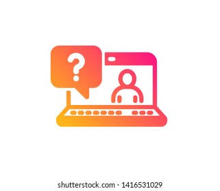 Question mark icon. Online faq support sign. Classic flat style. Gradient faq icon. Vector
