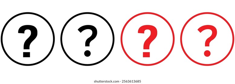 question mark icon with outline 