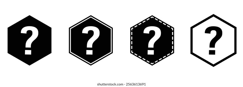 question mark icon with outline 