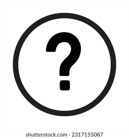 Icono de signo de interrogación, símbolo y símbolo del icono del contorno de pregunta. Ilustración vectorial.	