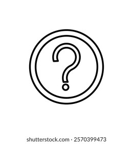 Question mark icon Outline thin set