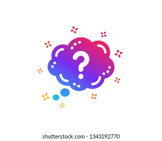 Question mark icon. Quiz chat bubble sign. Dynamic shapes. Gradient design question mark icon. Classic style. Vector