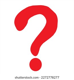 question mark icon red color on white background