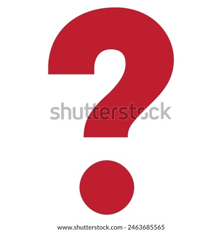 question mark icon red color on  transparent background. eps 10