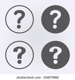 Question mark icon set in circle . Vector illustration