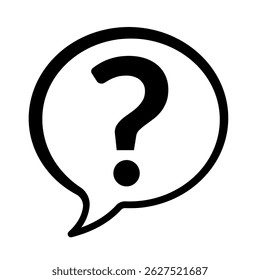 Question mark icon set on white background – vector. Help speech bubble symbol. Chat question icon. Question concept.