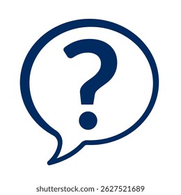 Question mark icon set on white background – vector. Help speech bubble symbol. Chat question icon. Question concept.