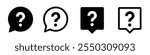 Question mark icon set. Support sign speech bubble. Help, info, chat question, bubble question - stock vector.