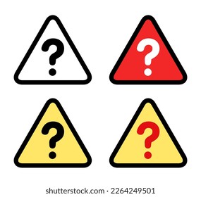 Question mark (?) icon set. triangle