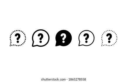 Question mark icon set. Vector on isolated white background. EPS 10