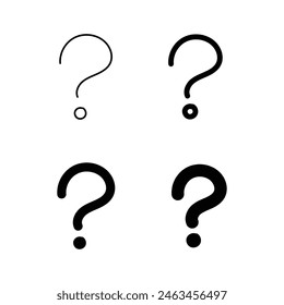 Question mark icon set vector illustration on white background.