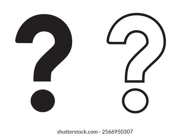 question mark icon set vector in two styles isolated on white background