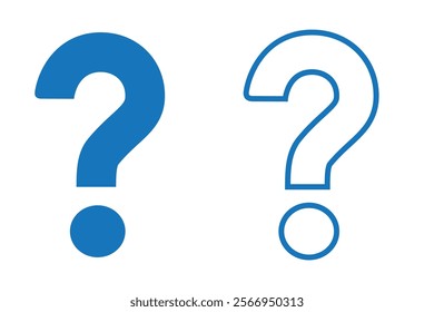 question mark icon set vector in two styles isolated on white background