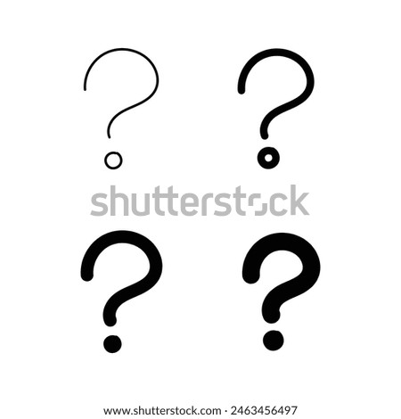 Question mark icon set vector illustration on white background.