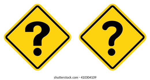 Question mark icon set in warring sign . Vector illustration
