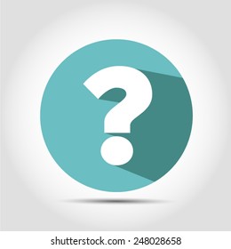 Question mark icon with shadow. Vector EPS 10 illustration.