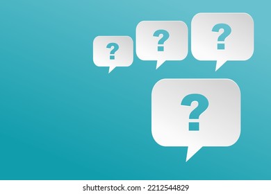 question mark icon sign on white speech bubble paper cut for  faq answer solution and information support illustration business symbol  with problem graphic idea or help concept