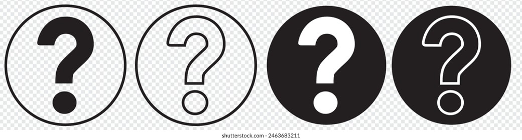 Icono de signo de interrogación, signo de signo de interrogación y Vector de estilo de diseño plano. eps 10