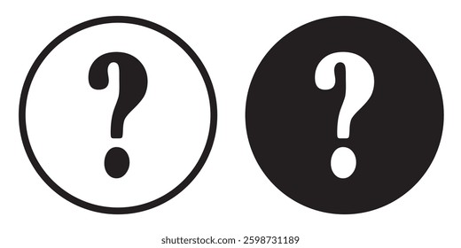 Question mark icon. Question mark simple black style symbol sign for apps and website, vector illustration.