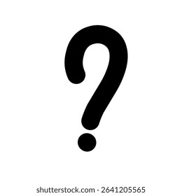 Question mark icon. Simple Question mark black silhouette vector icon. Question mark icon sign illustration design. Question mark on a white background.