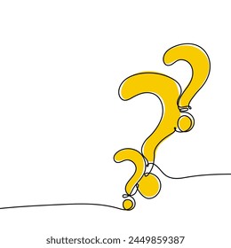 Question mark icon in sketch style. Help and quiz vector symbol. FAQ single continuous line. Editable stroke.