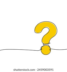 Fragezeichensymbol im Skizzenstil. Hilfe- und Quiz-Vektorgrafik. FAQ eine durchgehende Linie. Bearbeitbarer Strich.