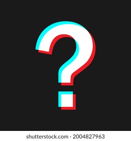 Question mark icon. Social media concept. Isolated on black