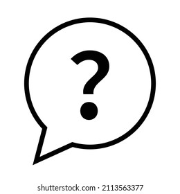 A question mark icon in a speech balloon. Vectors.
