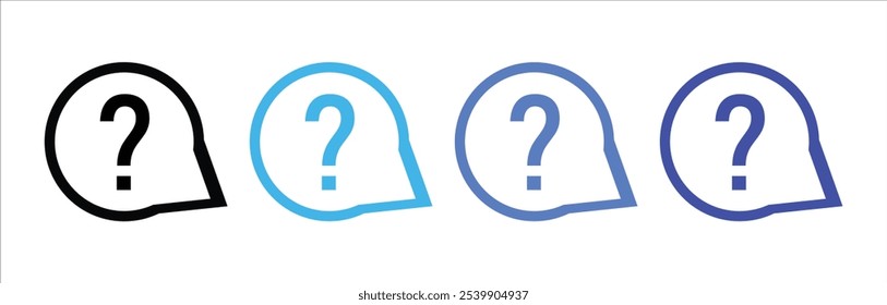 Icono de signo de interrogación en la chispa del discurso.