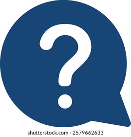 Question mark icon in speech bubble, Help icon, service chat sign button, customer support icon