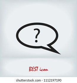 question mark icon, stock vector illustration flat design style
