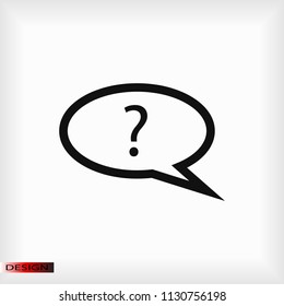 question mark icon, stock vector illustration flat design style